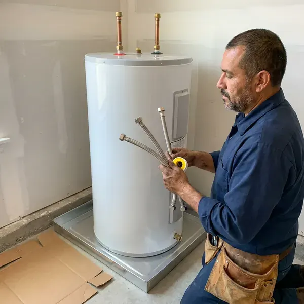 KRV Plumbing technician providing gas water heater installation in Wichita, KS