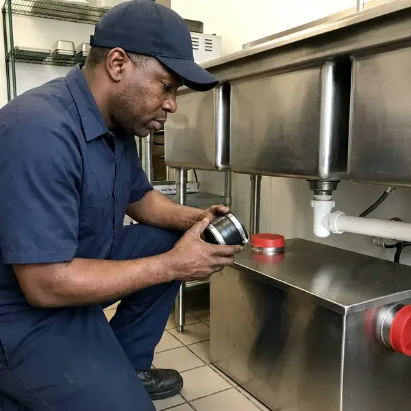 KRV Plumbing technician providing grease trap installation in Wichita, KS