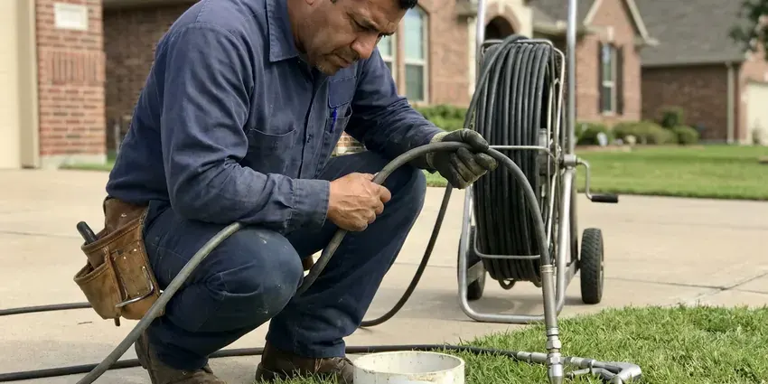 KRV Plumbing technician providing water leak detection in Wichita