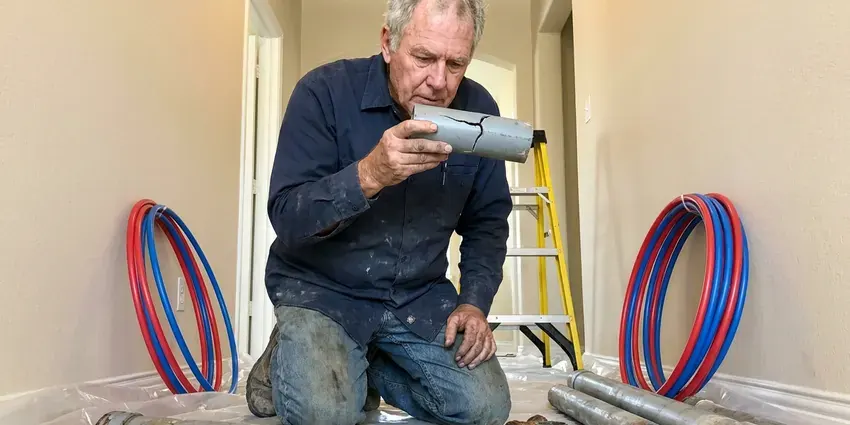 KRV Plumbing technician providing water damage restoration in Wichita