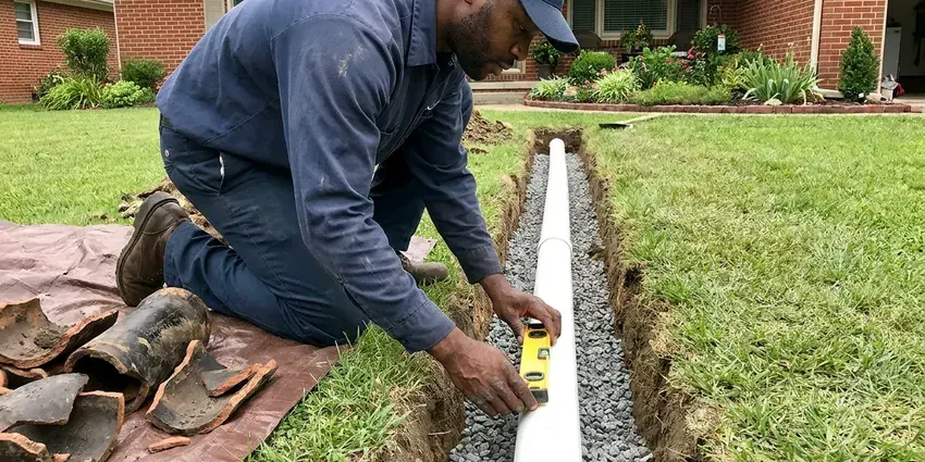 KRV Plumbing technician providing pipe repair in Hutchinson